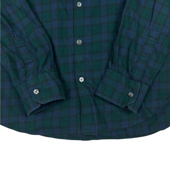 Bonobos Flannel Plaid Shirt Mens Medium Slim Fit Blue Green Outdoors 100% Cotton - Picture 3 of 10